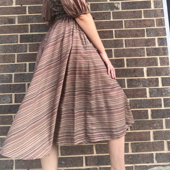 Vintage 70’s Midi Flowy Dress Prairie Cottagecore S. Howard Hirsh Boho Garden 10 - Picture 9 of 12